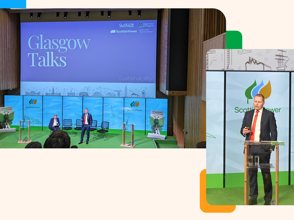 ScottishPower representatives participating in Glasgow Talks, supporting conversations around sustainability, energy and business development.