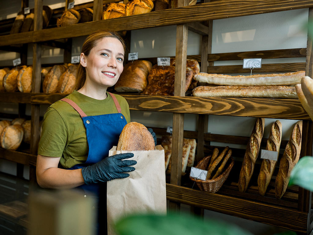 Lady selling bread