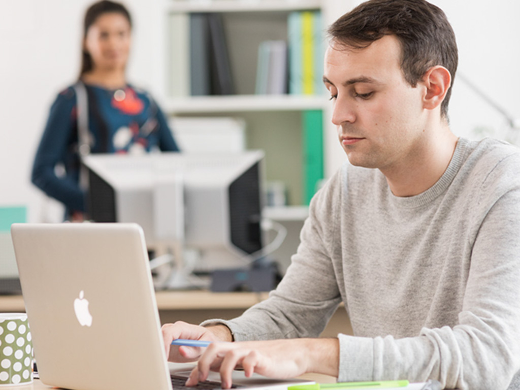 Man working online