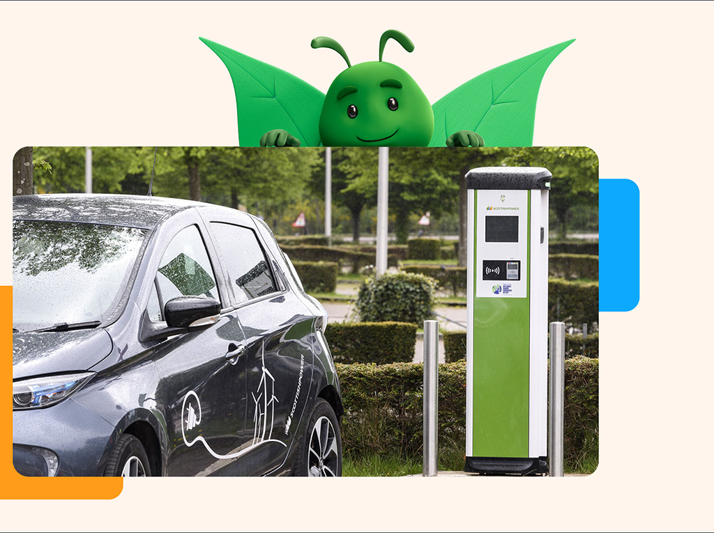 EV car plugged into a Ev charger