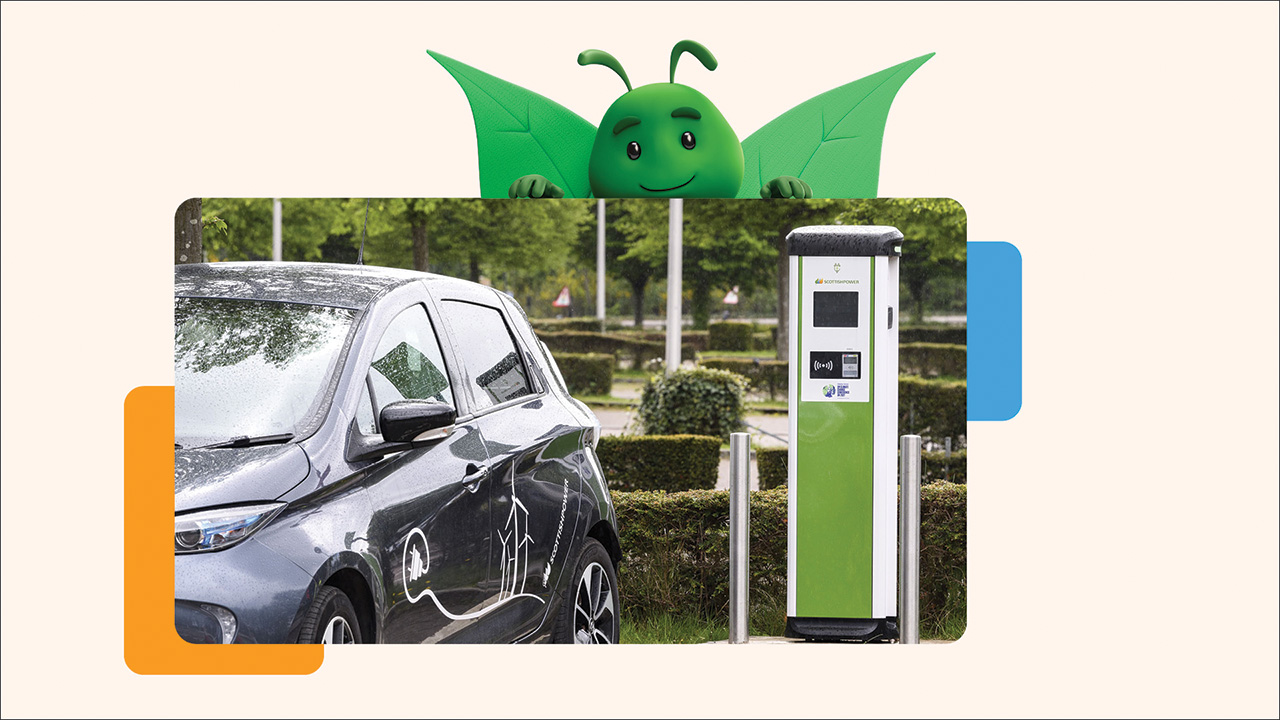 EV car plugged into a Ev charger