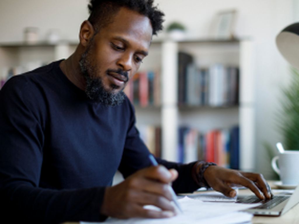 Man working at his desk