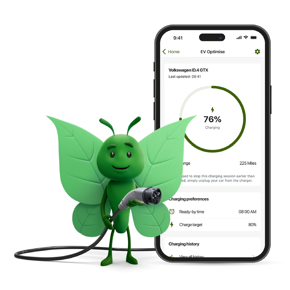 bruce holding charger and EV optimise app display