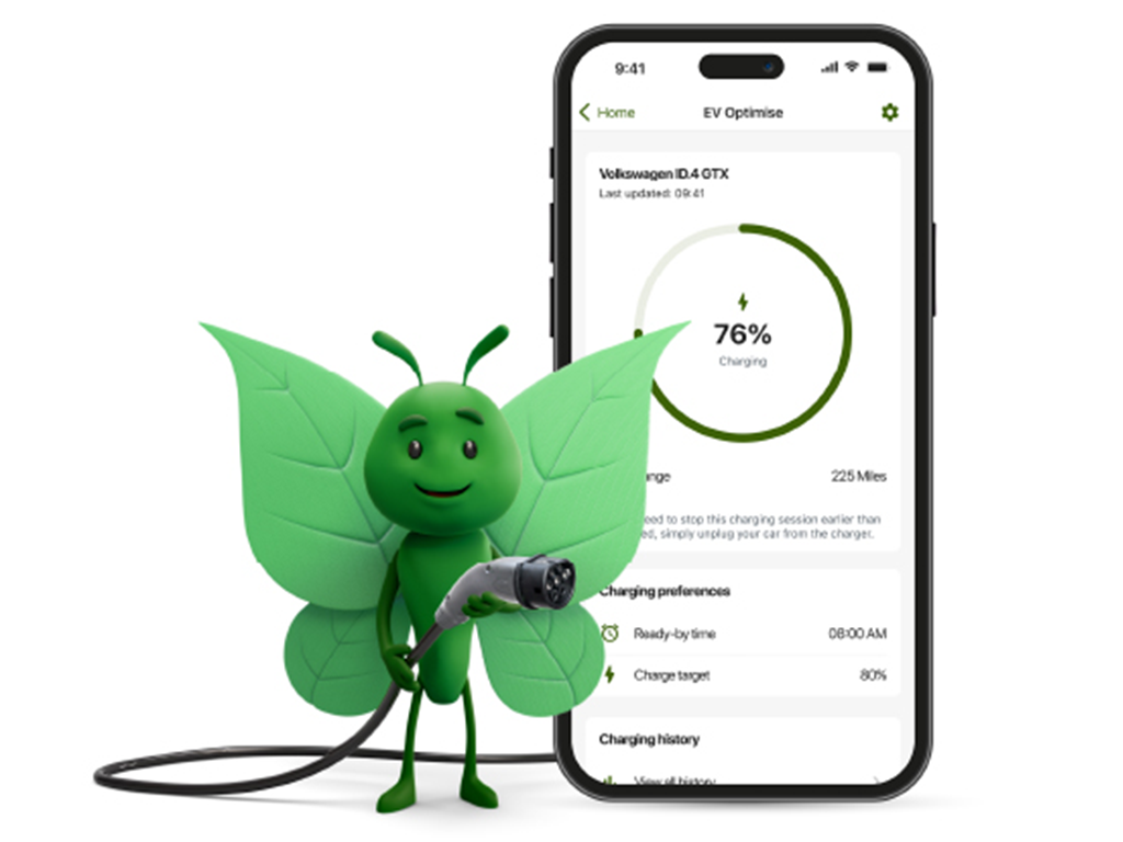 bruce holding charger and EV optimise app display