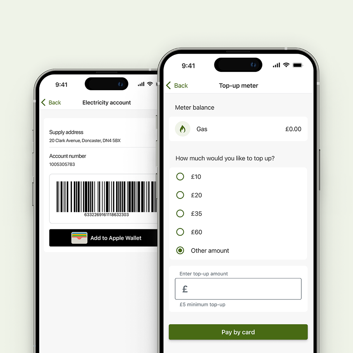 pay as you go top up display