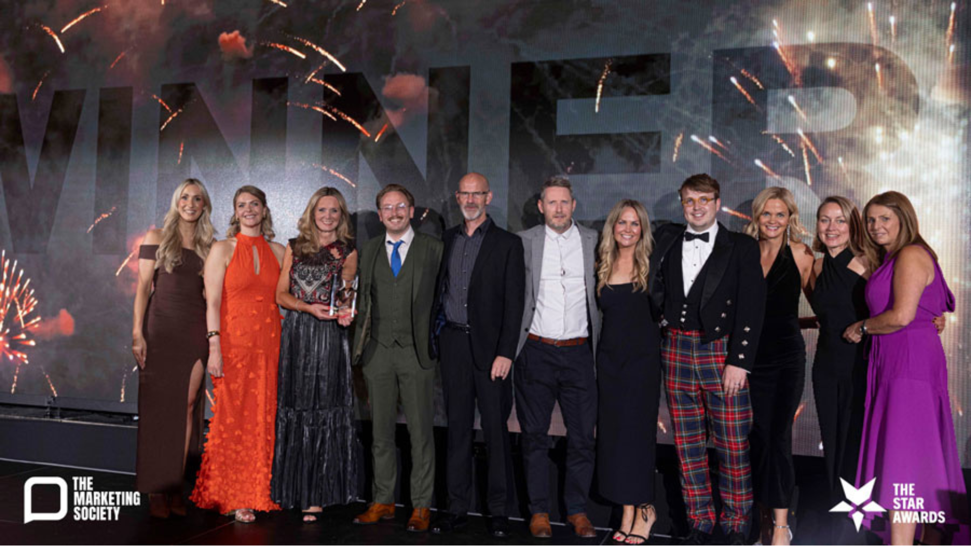 Marketing team at ScottishPower accepting the award