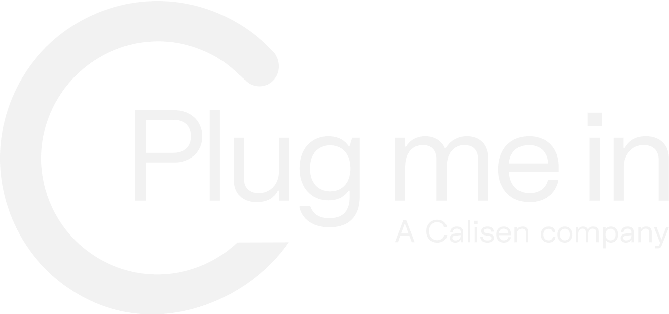 Plug Me In logo with an electric plug design