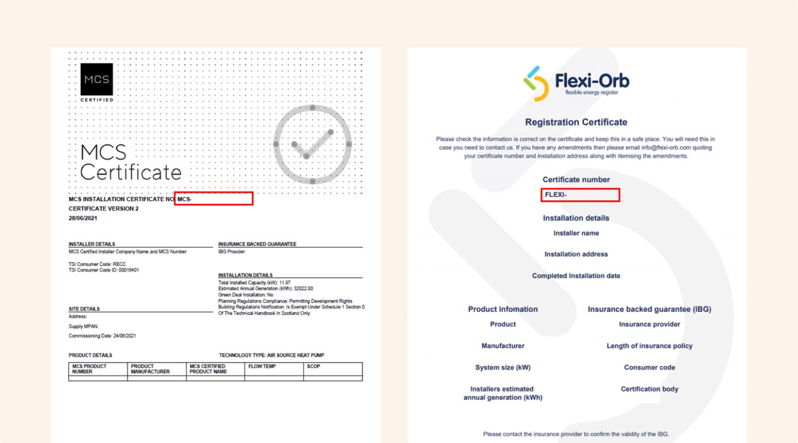 Small image for MCS, Flexi-orb or other certificate